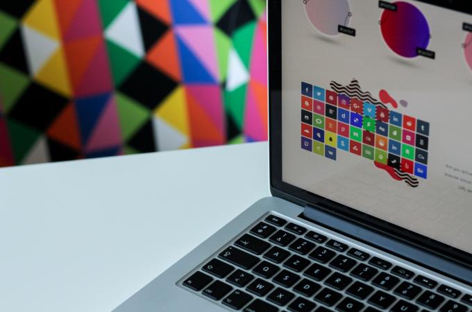 Close-up of a laptop.