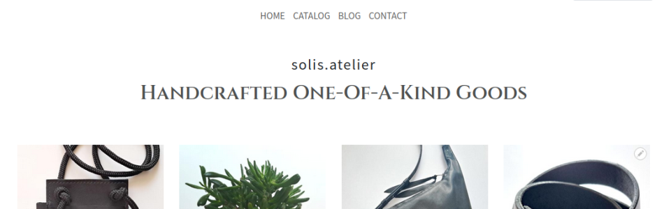 Solis Atelier home page.